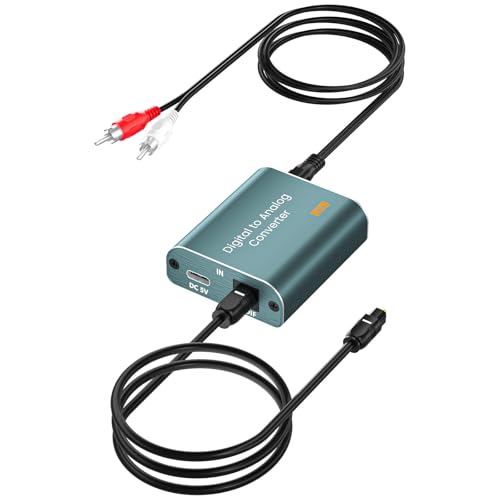 192KHz DAC Convertitore Audio Digitale Analogico,Convertitore Coaxial Toslink Ottico SPDIF Coaxial Toslink SPDIF a L/R Jack 3.5mm,Convertitore ottico RCA per Blu Ray DVD Sky HD XBox HDTV