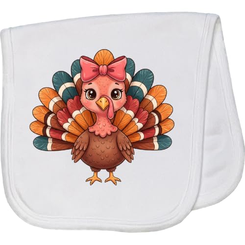 inktastic Thanksgiving Turkey Female Baby Burp Cloth White 46dc0