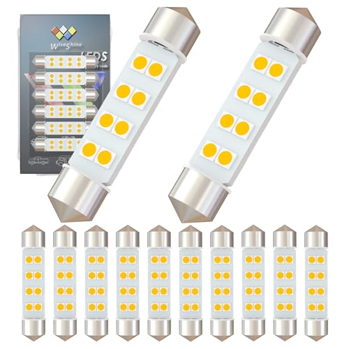 Wiseshine DC 24V 44mm Festoon LED Bulb 578 LED Car Bulbs Warm White 211-2 for Truck Interior Dome Reading Map Cargo Lights(Pack 12)