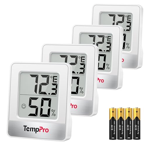 Image of TempPro TP49 4 Pieces Digital Hygrometer Indoor Thermometer Humidity Meter Mini Hygrometer Thermometer with Temperature and Humidity Monitor Room Thermometer (Previously ThermoPro)