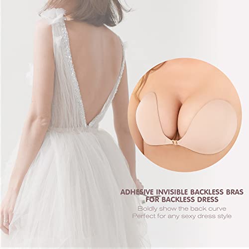 Miniya 2024 Push Up Sticky Bra For Women, 2 Pack Reusable Adhesive Invisible Bra Backless Strapless Bra thumb #3