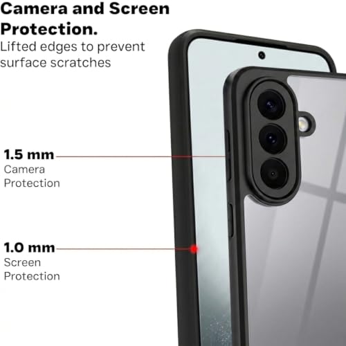 Image of VONZEE Clear Back Case Cover for Samsung Galaxy A17 5G | Shockproof Design | Hard Back Cover Case for Samsung Galaxy A17 5G (PC & TPU, Black)