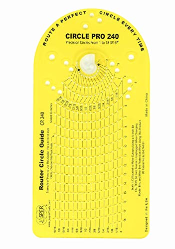 Jasper 240 Router Circle Cutting Jig – Precision Router Guide for 276 Perfect Circles (1"–18-3/16") – Fits 47+ Plunge Routers – Durable Acrylic Construction – Award-Winning Design by Jasper Tools