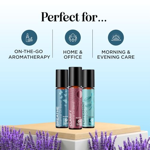 Headache Roll on Essential Oils - Aromatherapy Essential Oils Sets Variety Pack with Peppermint Clarify and Breathe Essential Oil Roll Ons - Fun & Cute Wellness Gift for Young Women Teens & Girls - Image 3