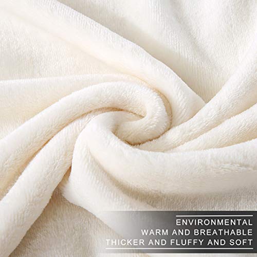 Polar Fleece Blankets King Size For The Bed Extra Soft Brush Fabric Super Warm Sofa Blanket 90" X 108"(Ivory King) #TOP2