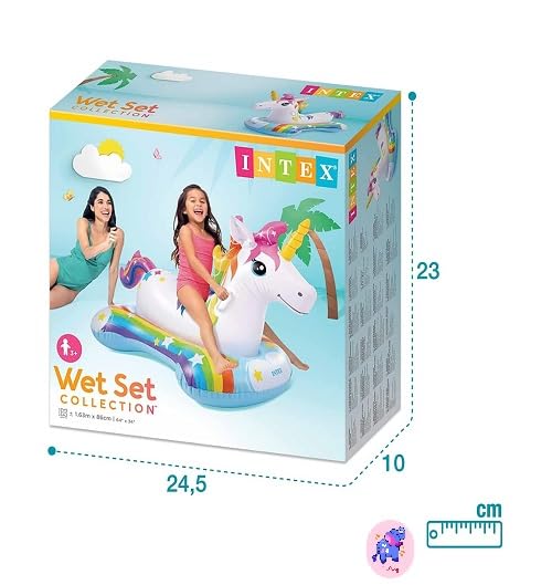 Image of Ride-On Air Inflatable Swimming Pool Float| Children Safety Rider Tube Float for Water Fun |Floater Raft Lounger Pool Mattress for Kids & Adults with Handles (Age 3+) (Magical Unicorn)