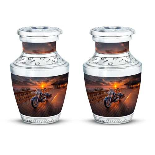 Image of Bike Urn Unique Urns for Human Ashes 3 Inch 2 Qty | Decorative Urn for Male & Female Keepsake for Ashes