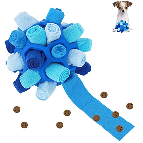 Sniffing Ball per Cani,Tappetino Snuffle per Cani,Palla da Sniffing Mat Interattivi,Gioco Sfera Puzzle Cani,Tappeto Olfattivo Nascondi Cibo Cane,Addestramento per Giochi Cani di Piccola Taglia Media