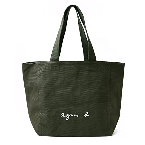 agnes b. VOYAGE アニエスベー ボヤージュ コットン トートバッグ (カーキ)