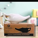 2activelife Yoga Neti Pot for Sinus & Congestion Cleaning| Microwave and Dishwasher Friendly | Leak Proof Durable Ceramic Neti Pot| Nasal Wash Handcrafted Durable Ceramic - White