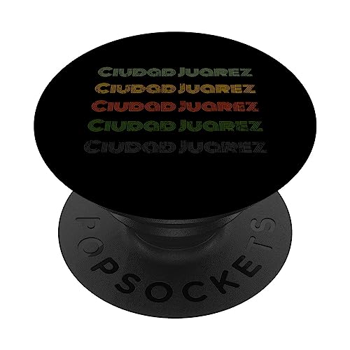 Mexico 70's City Retro Vintage Ciudad Juarez PopSockets Swappable PopGrip, Black