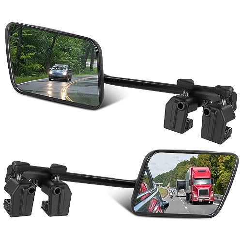 Caravan Towing Mirrors, Caravan Towing Mirrors Motorhome Car Wind Mirrors Convex Extension Mirror with Clamps, for Cars Trailer Van SUV Trucks Touring 1Pair (Left Right)