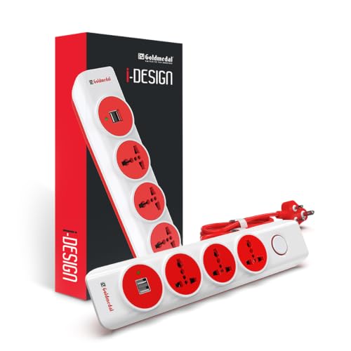 Image of Goldmedal i-Design 4x1 Extension Cord with Dual USB (A+A) | 2 M Cable