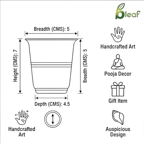 Image of BLeaf Silver Plated Elegance Glass Set (Set of 2 Pcs, 6x6 cm)