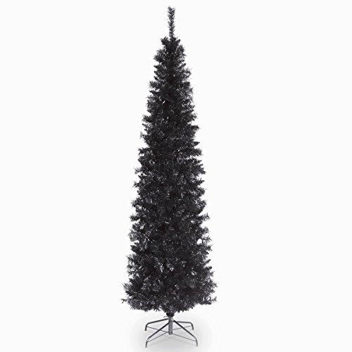 National Tree Company Artificial Christmas Tree, Black Tinsel, Includes Stand, 7 feet