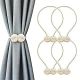 Hoadyush 4 Pièces Attache Rideau – Embrasse pour Rideaux Boucles Attaches Crochets Clips, Attache Rideaux pour la Maison, Chambre à Coucher, Bureau (Beige)