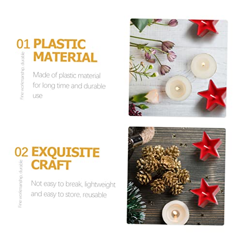 Set de porta velas redondo plástico resistente al calor miniatura 4