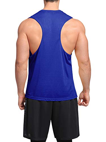 Image of NELEUS Men's Dry Fit Workout Running Muscle Tank Top, Blue, Small