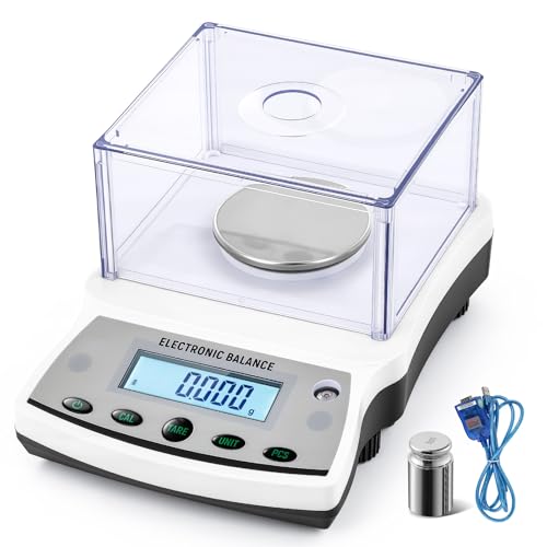 Antstone Lab Scale 500g x 0.001g Accuracy Digital Scientific 1mg Scale Laboratory Precision Analytical Balance with Windshield 001 Gram Readability Digital Jewelry Weighing Scale with 200g Weight