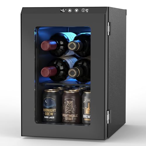 Electactic Wine Cooler Refrigerator with Glass Door, Mini Wine Fridge for Red, White and Champagne...