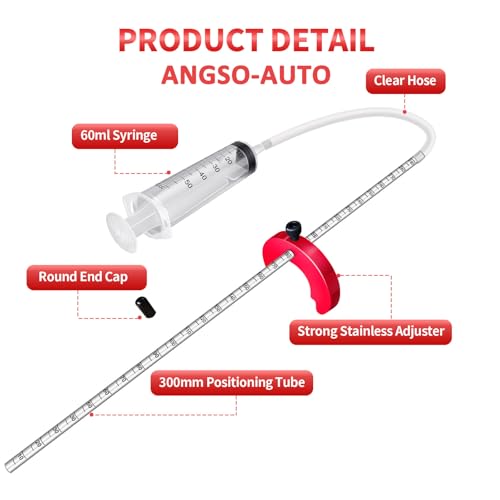 Image of Adjustable Fork Oil Level Measurement Gauge Tool for Motorcycle,Mountain Bike - Stable Shape C Adjuster, Accurate 300 mm Markings, Tuning Syringe with 60 ml Capacity