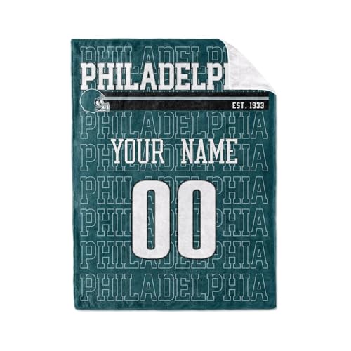 Image of ANTKING Philadelphia Throw Blanket for Men Women Boy Custom Name and Number Gifts