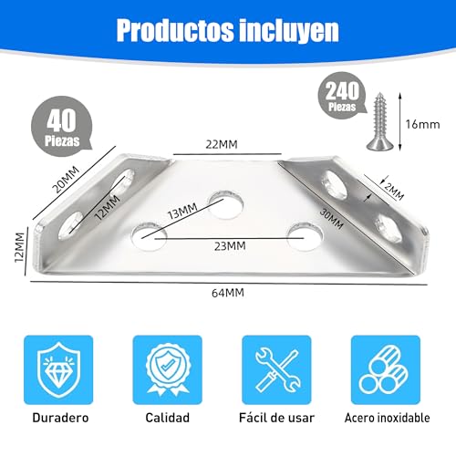 Escuadras de metal para madera 2 Imagen adicional