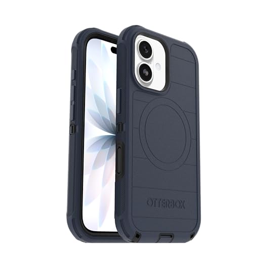 Image of OtterBox iPhone 17 (Only) - Defender Series Case - Vintage Indigo Dream (Blue & Black) - Snaps on MagSafe - Tough - Rugged & Durable