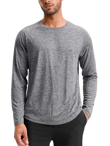 Soothfeel Men's Workout Shirts Long Sleeve Athletic Running Tops Quick Dry