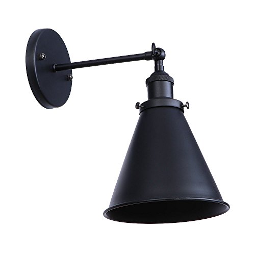 Aplique de pared Attic American Industrial de metal negro para bombilla E27