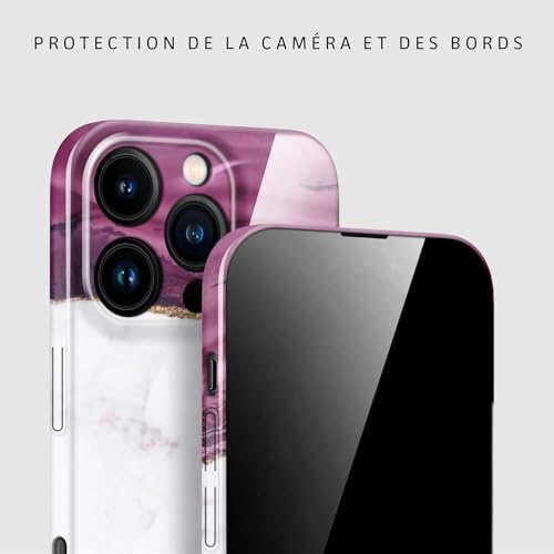 Coque iPhone 16 Pro marbre rouge et doré ONEFLOW de protection - 2