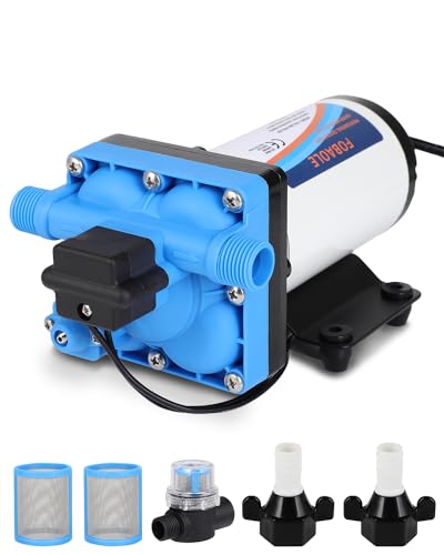 Image of RV Diaphragm Pump 5.5GPM 70PSI 12V Quiet Self Priming Fresh Water Pump for Boat, RV Marine, Yacht, Caravan, with Pressure Switch