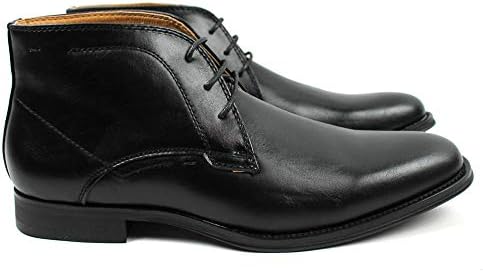 Men's Ankle Dress Boots Round Toe Lace Up Leather Luciano Santino D513 (7 U.S (D) M, Black) | Image 3