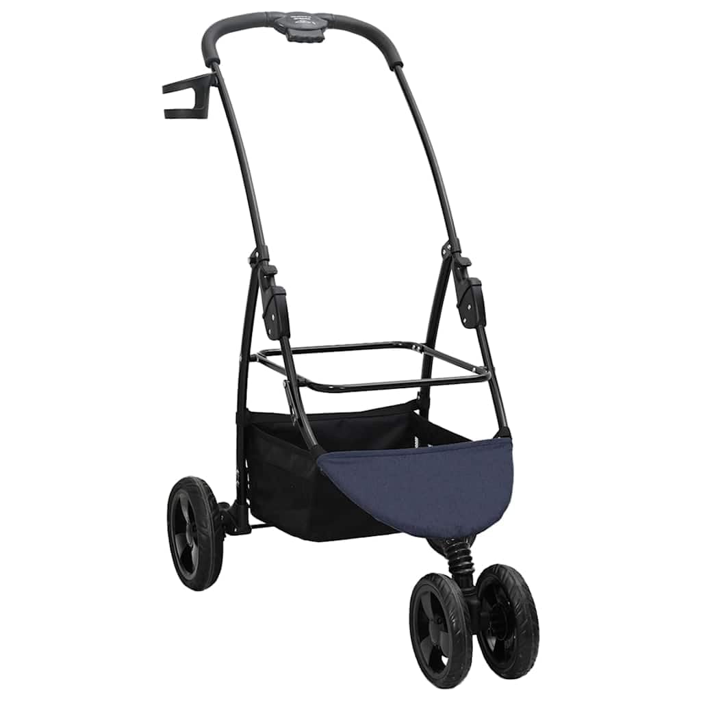 Passeggino pieghevole per animali domestici, blu, in poliestere, 78 x 54 x 101 cm, con tasche laterali, cestino portaoggetti, freno e ruote anteriori girevoli per cani, passeggini per gatti