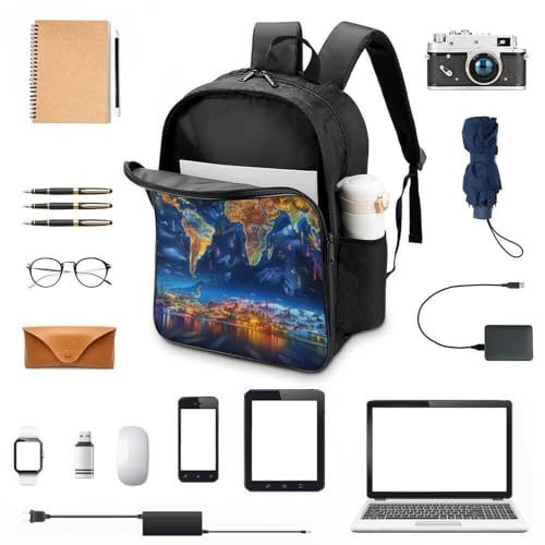 Mochila escolar kindergarten preescolar impermeable mapamundi 3D 4