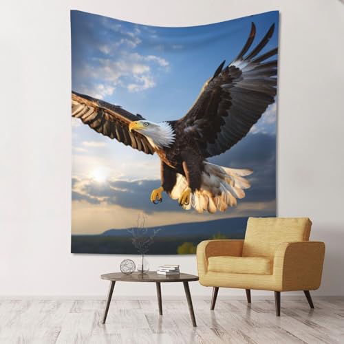 Tapisserie murale ultra douce SHuWeiD avec motif aigle léger et fluide