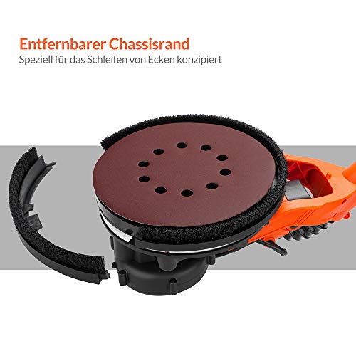 MONZANA® Lijadora Eléctrica Pared Techo 750W Pulidora Jirafa Obra Seca Ø225 mm Placas Yeso Luz LED Bolsa Vacío 5 Niveles Plegable 12 Discos Lijadores - imagen 9