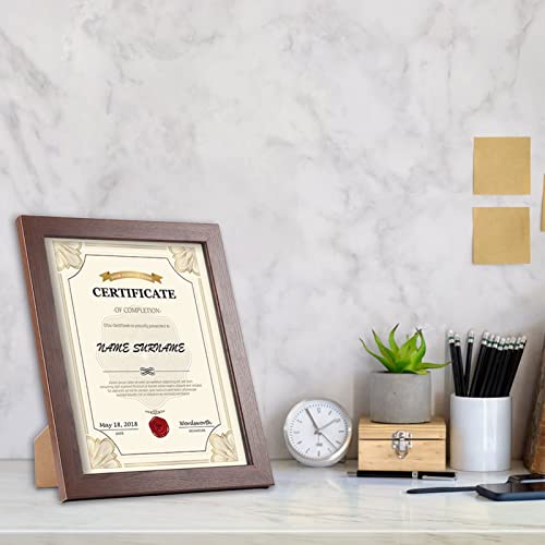 Crugla 8.5X11 Certificate Picture Frames Set Of 6, 8.5 By 11 Photo Document Frame Bulk For Wall Tabletop Display, Brown #TOP3