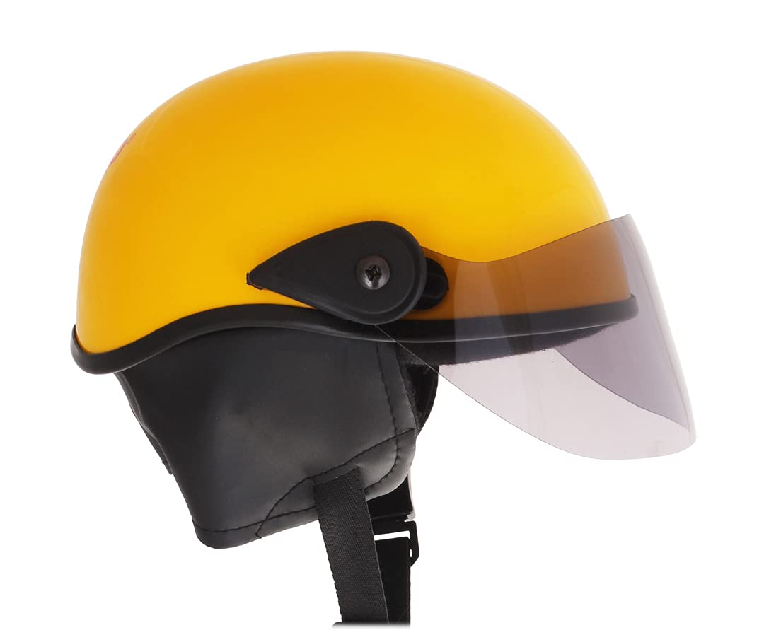 Western Era Stylish Lovable Half Face Helmet for Kids || Baby Safety and Comfort || (3-12 Years) (Yellow Glossy)-image-31