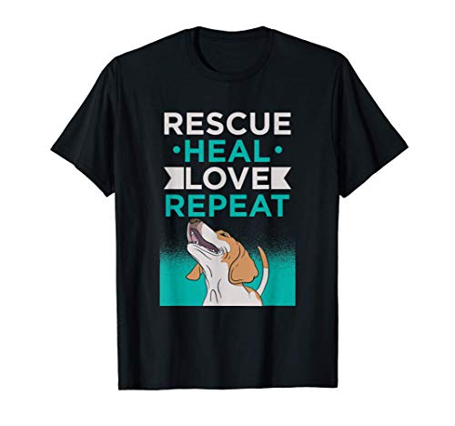 Rescue, Heal, Love - Animal Rescue, Dog Lover Gift Maglietta