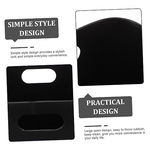 Caneca de basura rectangular negra para cocina y baño miniatura 6