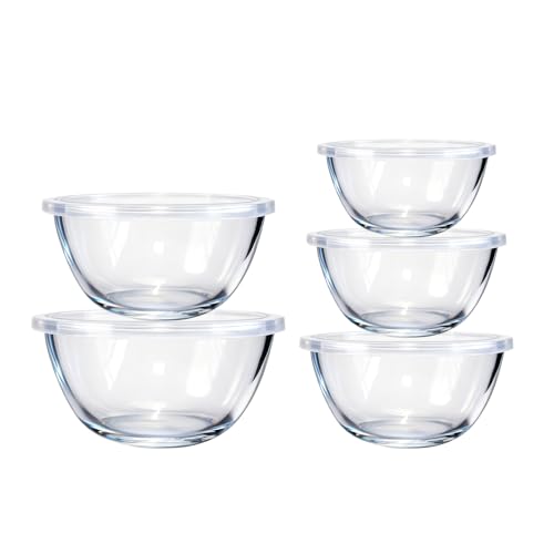 Set de 5 tazones para mezclar con tapa de plástico miniatura 1