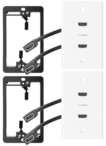 Placa de pared HDMI 8K de 2 puertos para solucionar enredos de cables 2