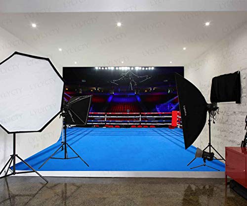 Fondo para fotografía Boxing Ring 10x7ft azul miniatura 5