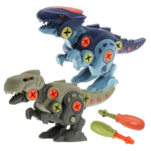 Image of Storio Dinosaur Toys Pack of 4 - Tyrannosaurus Rex, Velociraptor & More with 2 Screwdrivers | STEM Building Toys for Kids | Educational Dinosaur Toy for Boys & Girls Ages 3-8 Years