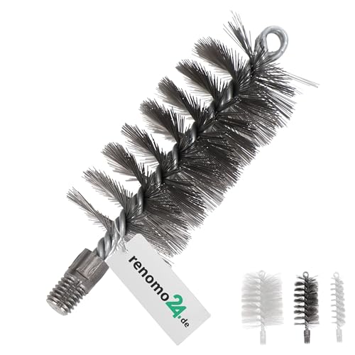 Renomo24 M12 Ofenrohrbürste aus Stahldraht, Heizkesselbürste mit M12 Gewinde, Kesselbürste 50mm, für effiziente Reinigung