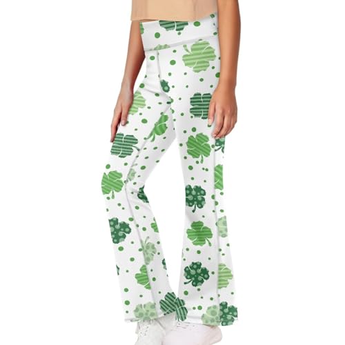 Bell Bottoms Girls Elegant Girls Wide St. Patrick's Day Leggings School High Waisted Girls Flare Leggings3