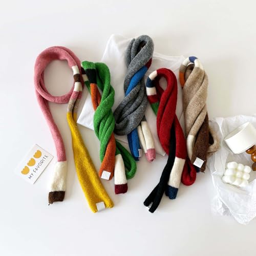 Stripe Scarf for Women Girls Colorful Long Skinny Winter Scarves Fashion Knitted Neck Scarf Neckerchief4