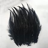 Material: Fasanenfedern Fasan-Hühnerfedern zum Basteln, Hahnfedern, DIY, Schmuck, Ohrringe, Dekoration, Schwarz, 10–15 cm, 50 Stück