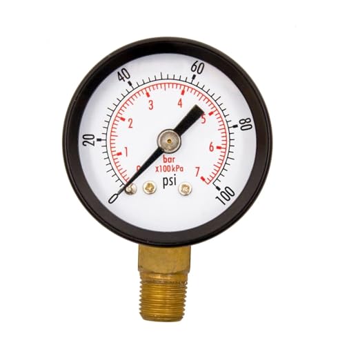Manomètre 0-100 PSI 1/8 NPT raccord inférieur pour remplacer un cadran cassé de pompe